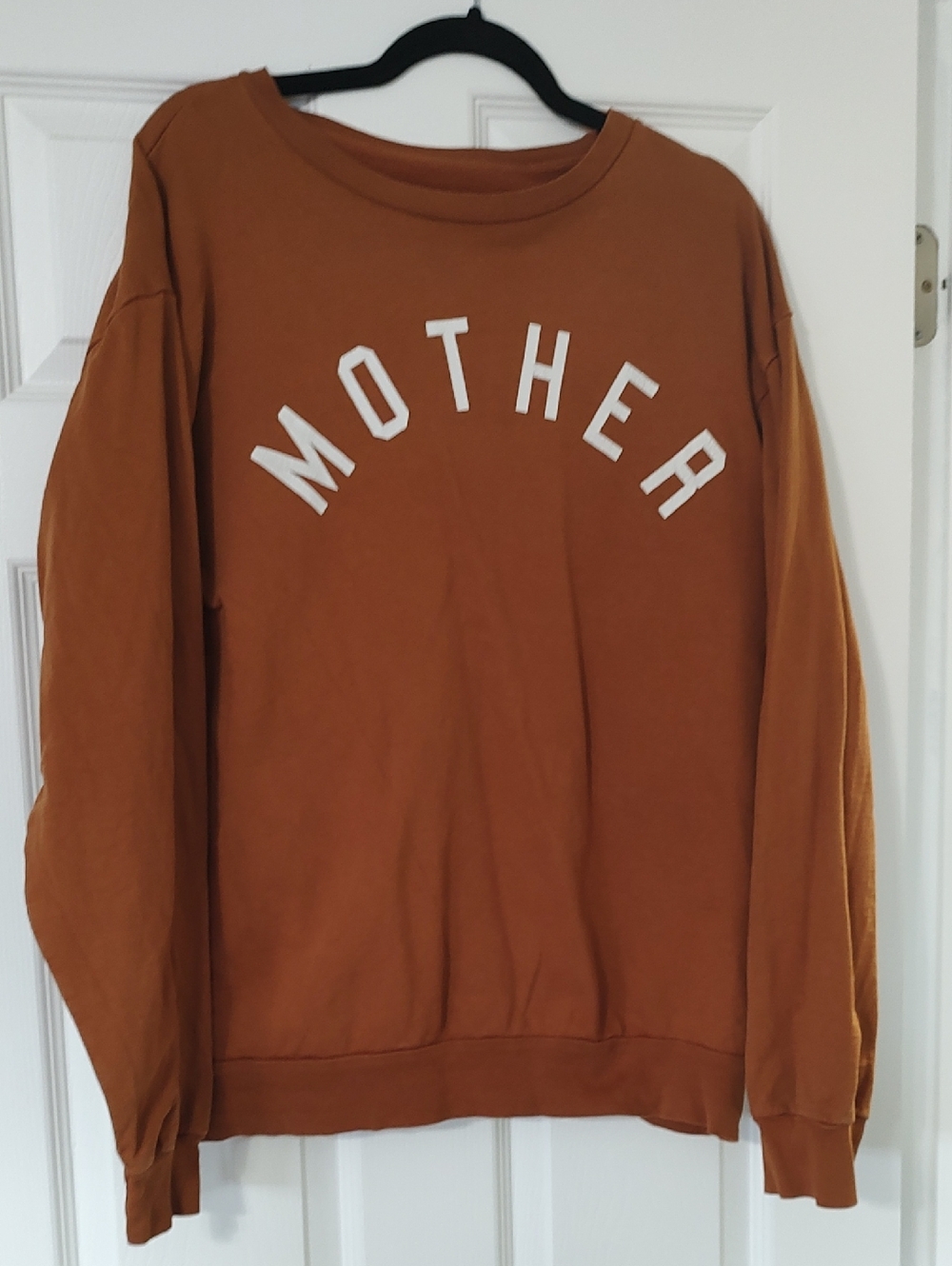 'MOTHER' Rust Orange Graphic Sweatshirt